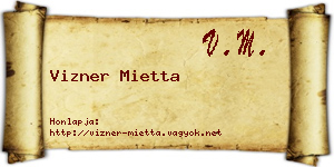 Vizner Mietta névjegykártya